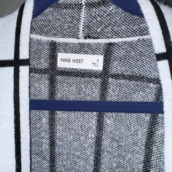 Nine West Black and White Checkered Cardigan, very warm, cozy - Picture 2 of 7